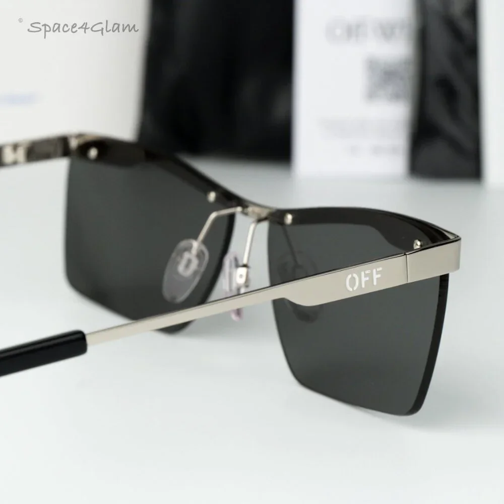 Off-White Men Sunglasses Silver Mirror Rectangle OERI095 RIMINI 7272 NEW